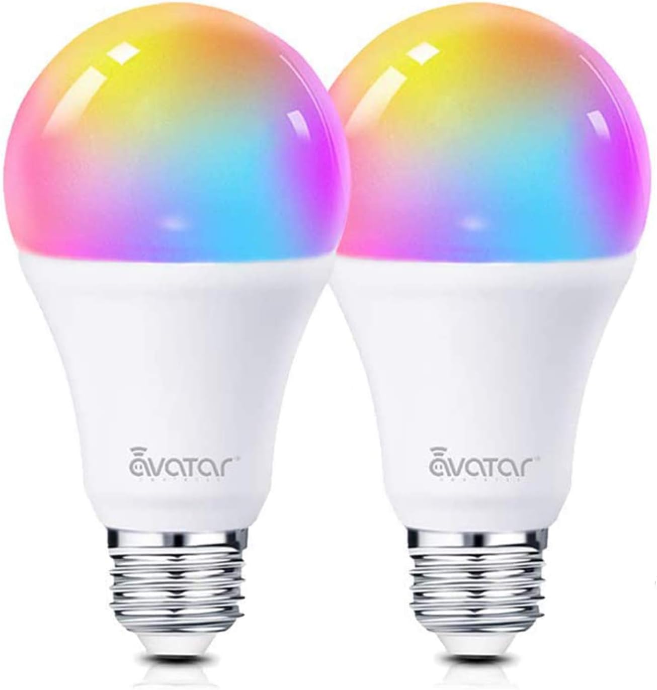 Avatar ControlsSmart LED Light Bulb, Alexa Light Bulbs WiFi Dimmable 2 Pack Compatible with Google Home/Smart Life APP, RGBCW Color Changing Lights, No Hub Required (800LM E26 A19 9W=70W Equivalent)