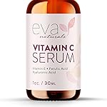 Eva Naturals Vitamin C Serum for Face - 20% Vit C with Hyaluronic Acid, Ferulic Acid & Vitamin E - Facial Serum for Dark Spots, Acne, Anti Aging, Glow & Even Skin Tone, 1 oz