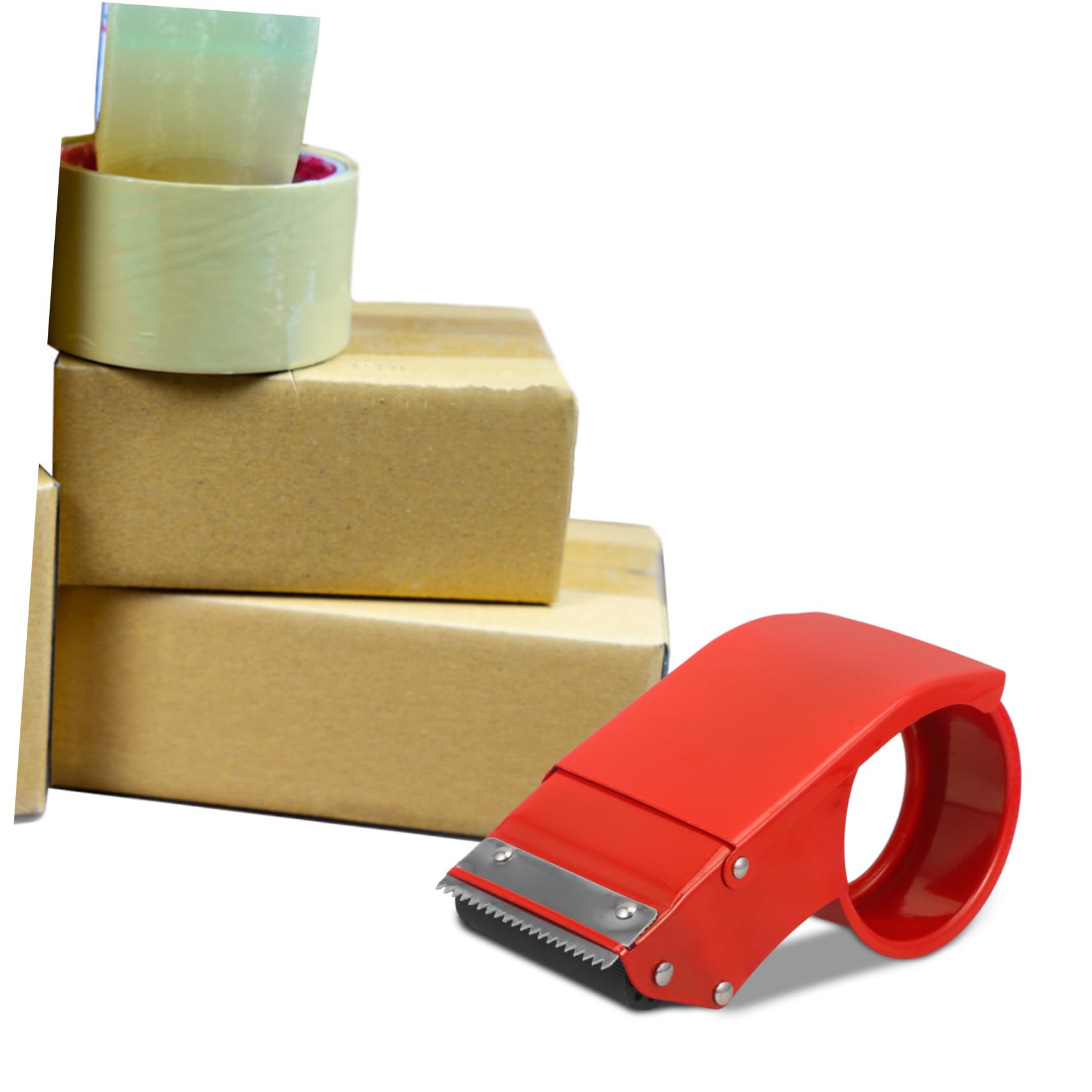 4 Stück Klebebandpacker Klebebandspender Dichtungsbandschneider Verpackungsbandschneider Mailing-bandschneider Klebebandschneider Für Zu Hause Klebebandrollenspender Eisen Rot