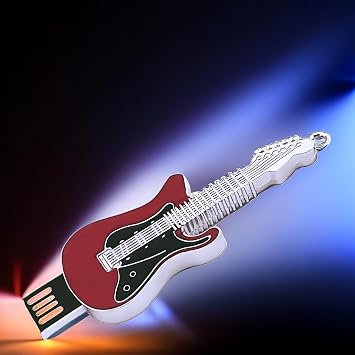 128gb Metal Guitar USB Flash Drive Red