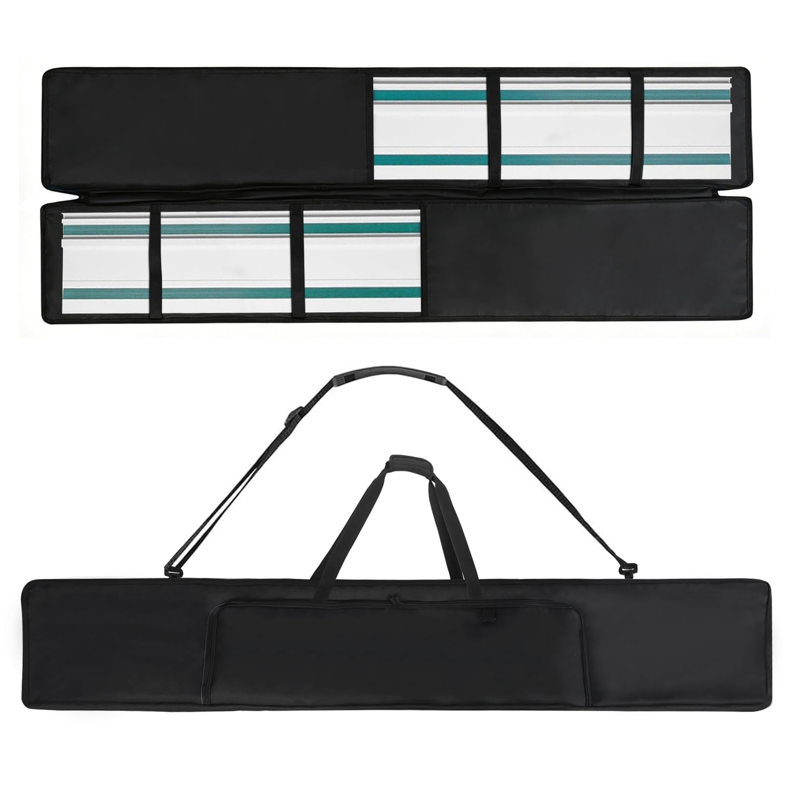 Sac professionnel pour rails de guidage, 155 cm, sac de rail de guidage pour jusqu'à 2 rails, sac à outils Oxford 1680D, compatible avec Bosch, Makita et Festool