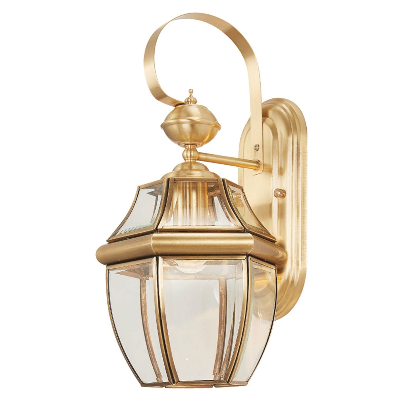 Support mural moderne doré en verre transparent luminaire haut de gamme pour façade