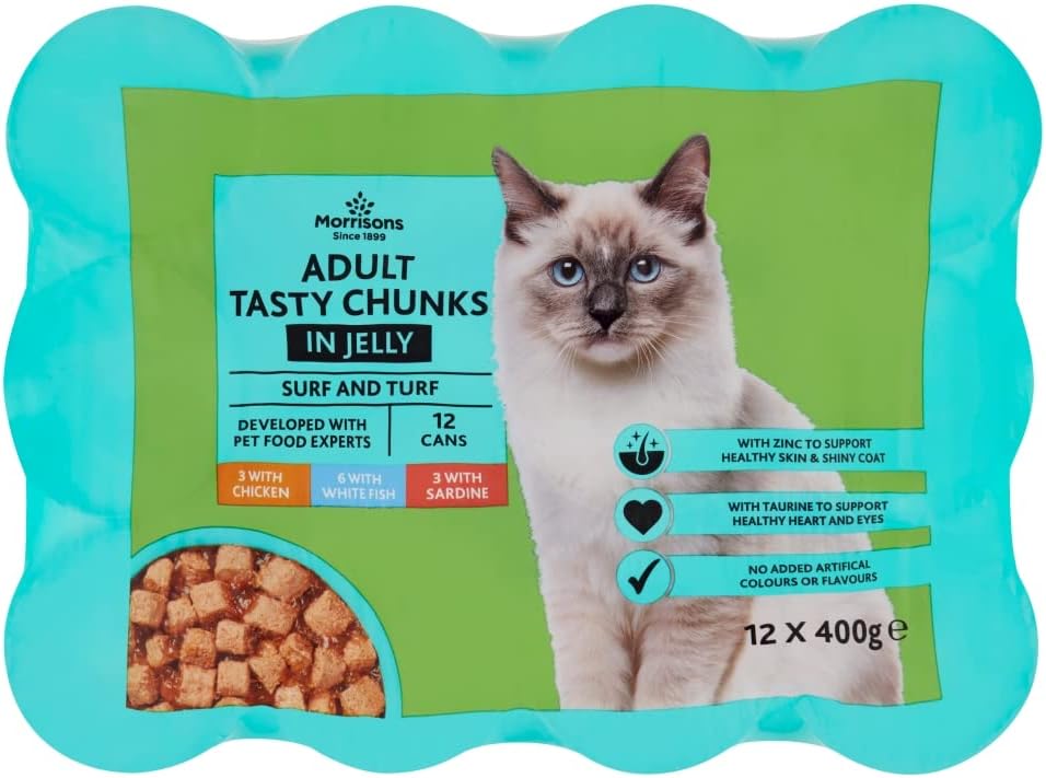 Morrisons Cat Food Fish & Meat Chunks In Jelly 12 x 400 g Amazon.co