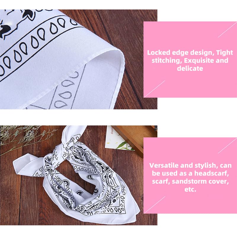 21 Inch Printed Square Head Scarf for Women Men - Hair Scarf Bandanas Combo Soft Stylish Versatile (10 Pcs)4
