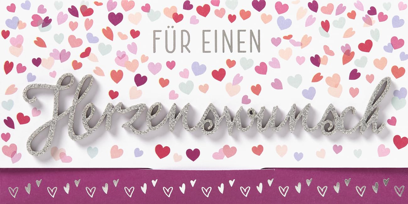 Perleberg General Greeting Card from The Lettering Design Collection – High-Quality Card in Premium Quality with Envelope in White – Stylish Greeting Cards for a Heart's Wish 11 x 22 cm