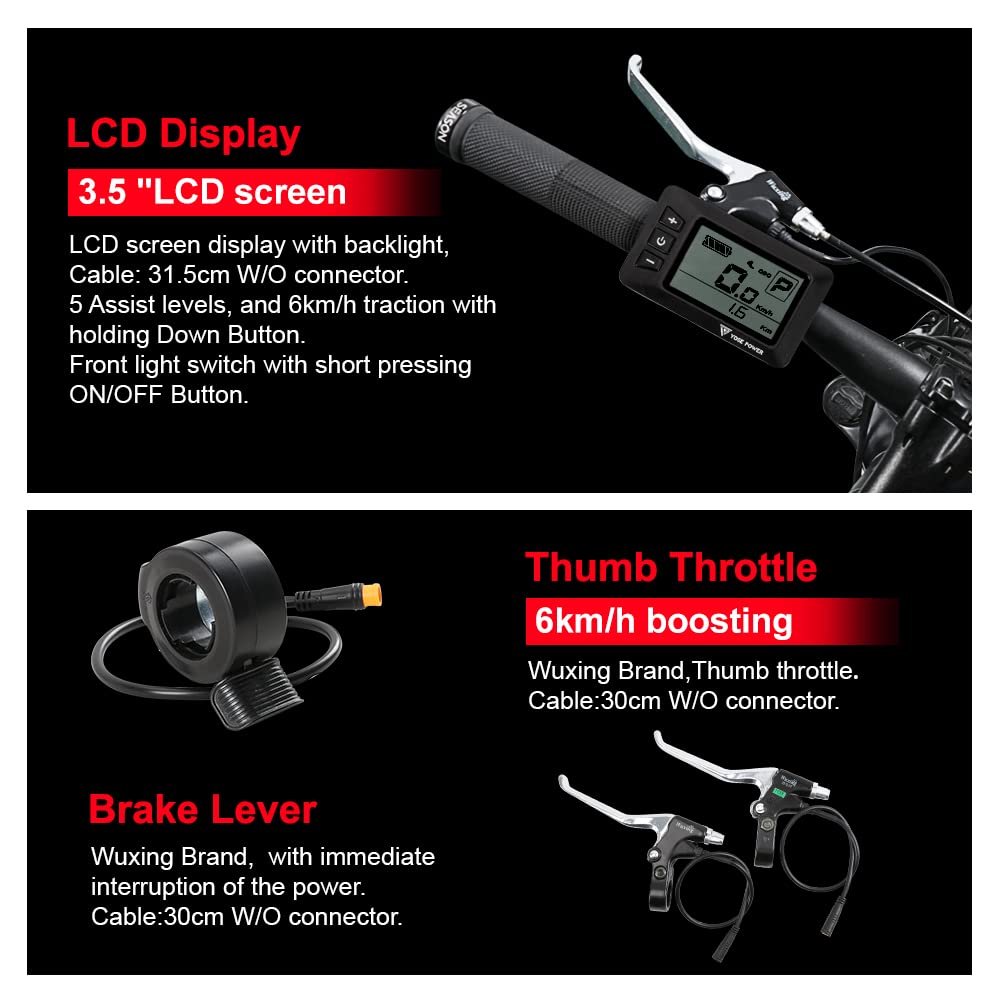 Season 26/28 Pollici 700c Kit Conversione Bici Elettrica 250W Motore Anteriore 36V-13Ah 15.6Ah 18Ah Ebike Batteria con Controller Integrato et caricatore