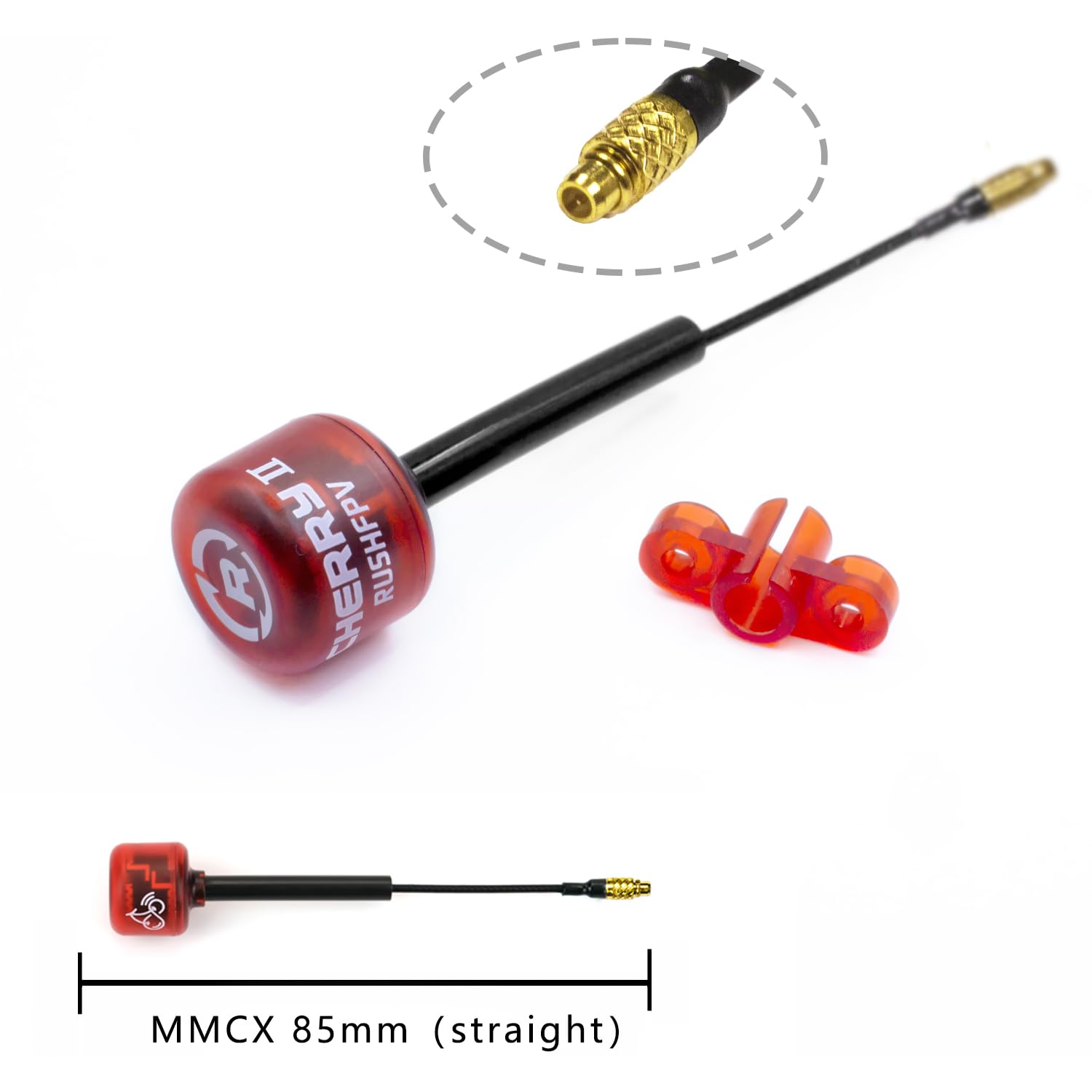 RushFPV Cherry2 5.8G FPV Antena RHCP para FPV Quadcopter Racing Drone (MMCX-St)