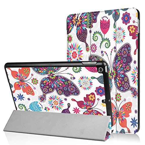 DETUOSI Case for Apple iPad 9.7 "2017 Case, Painted Folio Leather Flip Cover Magnetic Smart Cover Shell Protection cárcasa with Stand Holder Function for Apple iPad 9.7 inch 2017 Colour Butterfly