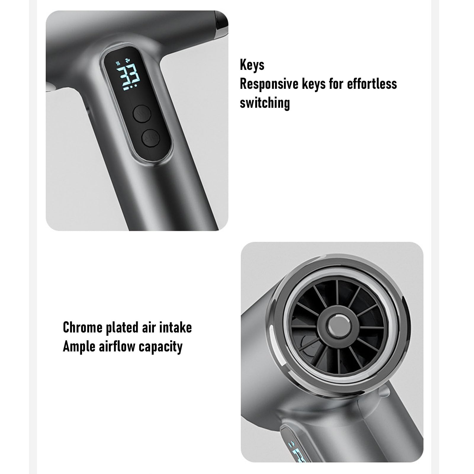 Naroote Haartrockner, 200w über USB Aufladbarer Haartrockner mit Einstellbarer Warm-/Kaltluftfunktion und Geräuscharmem Design, Gerät für Die Körperpflege zu Hause, Auf Reisen