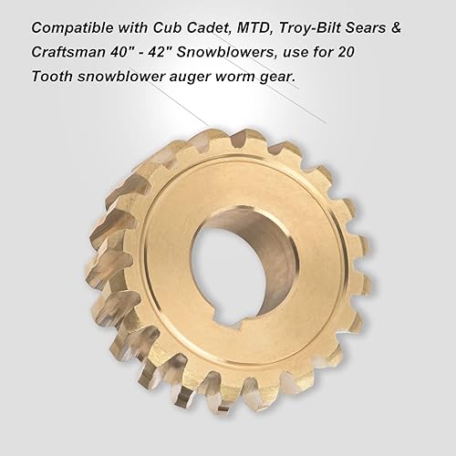 Miniatura 6 de 917-04861 - Engranaje helicoidal de 20 dientes, compatible con quitanieves MTD Craftsman Troy Bilt de 40 a 42 pulgadas, sustituye a 717-0528