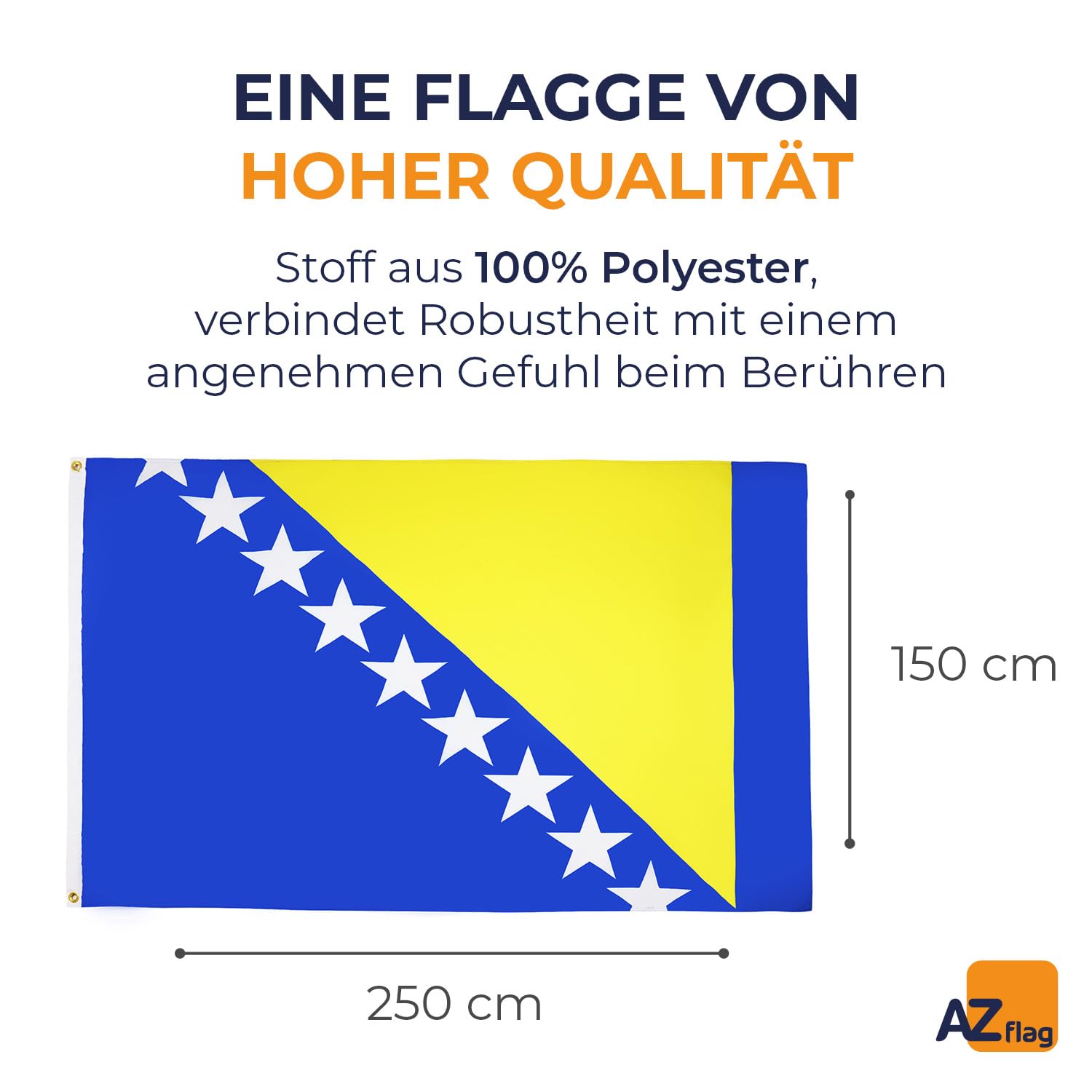 Besuche den AZ FLAG- AZ FLAG - Flagge Bosnien Und Herzegowina - 250x150 cm - Bosnische Große Fahne 100% Polyester mit Messing-Ösen - 300g in use