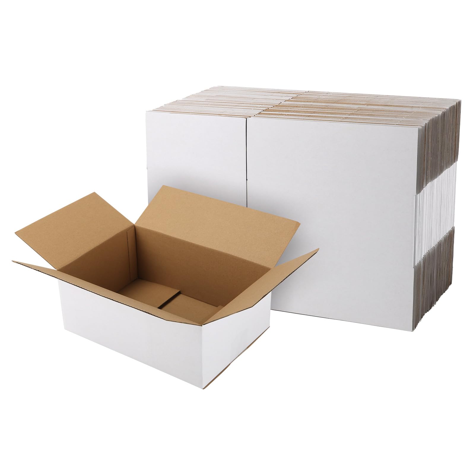 CRUGLA 10x7x4 weiße Versandkartons 40er Set weiße Wellpappkartons für Kleinunternehmen Versand Versand Verpackung