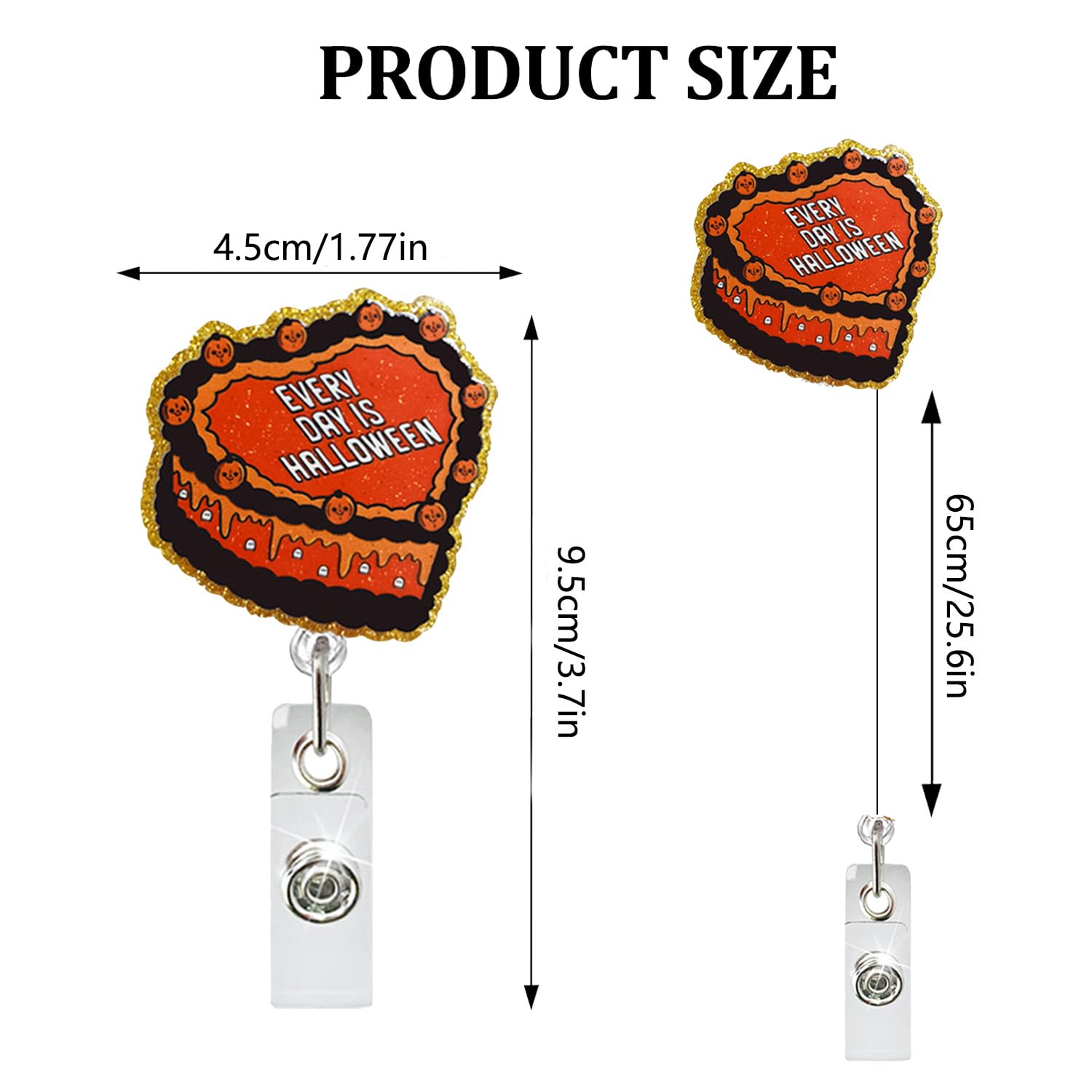 Metal Retractable ID Badge Holder Reel With 360° Swivel Alligator Clip (Clown Head Design)