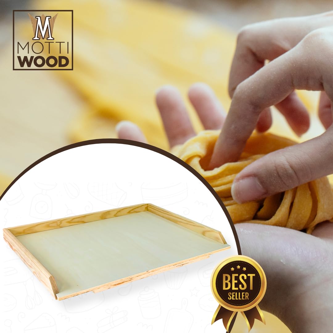 Spianatoia Tavoliere, Asse Pasta Legno Pioppo, Stendipasta con Bordi Laterali, Gradino Anti Scivolo, Made in Italy (70x50)