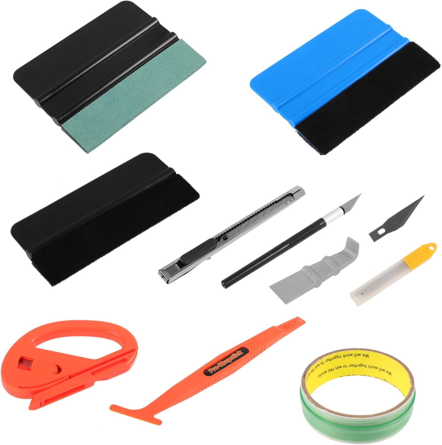 Gatuida 1set Car Window Tint Application Tools Kit Automotive Film Installation Squeegees and Scrapers for Tinting and Film Projects