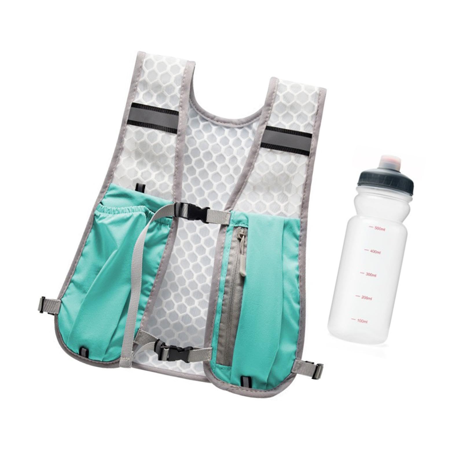 Outdoor Vest Pack Backpack with 0.5 L Water Bottle Daypack for Men and Women Blue | Sports Equipment | Outdoor Sports Gear | Exercise Gear-image-49
