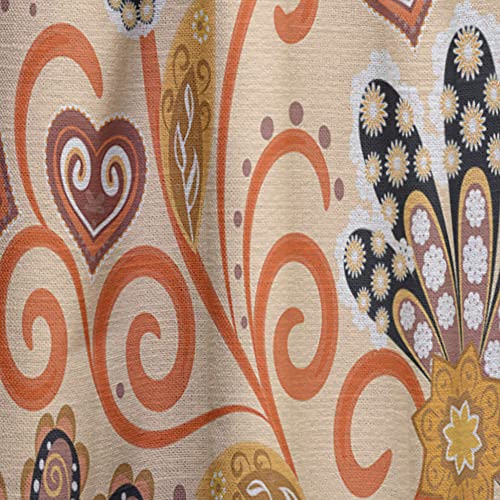 Rideaux rétro indien floral batik III DesignQ grand panneau de salon - 8