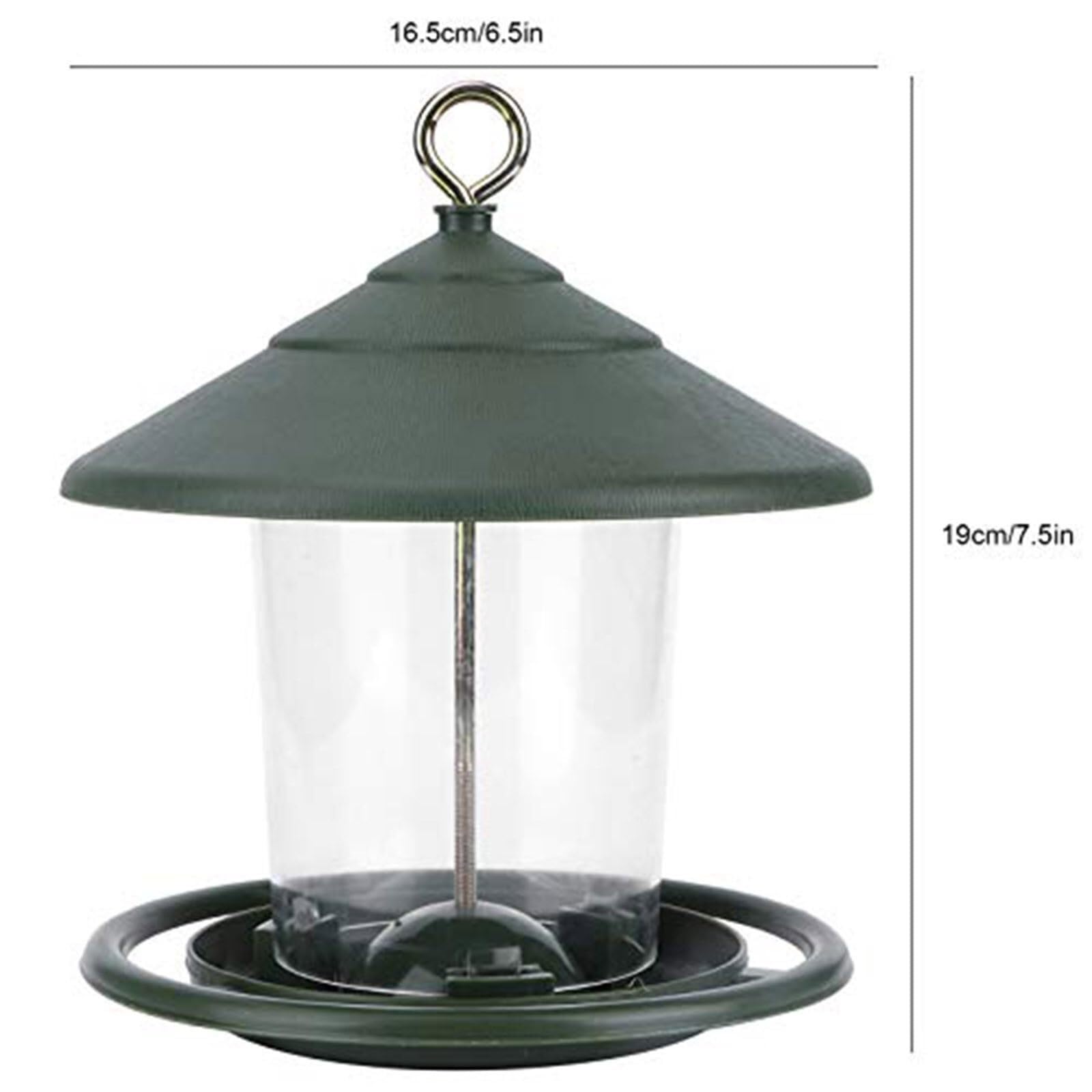 Comedero para pájaros para exteriores, alimentación de 360°, diseño duradero resistente a la lluvia, gran capacidad para cardenales y pinzones en jardín y patio