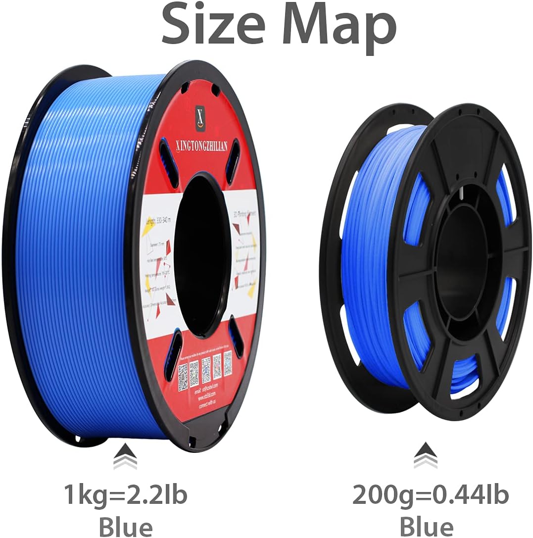 PLA 3D Printer Filament 1.75mm Printing Material Upgrade Version for 3D Printers Pens Accuracy +/- 0.02 mm Blue 1kg/Spool