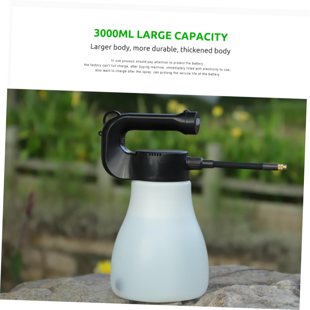 3-Liter Elektrosprühgerät Kunststoff Kupfer USB Ladefunktion | Automatische Zerstäubung, Weißes Gehäuse, 1 Stück, für Pflanzen, 3l Fassungsvermögen