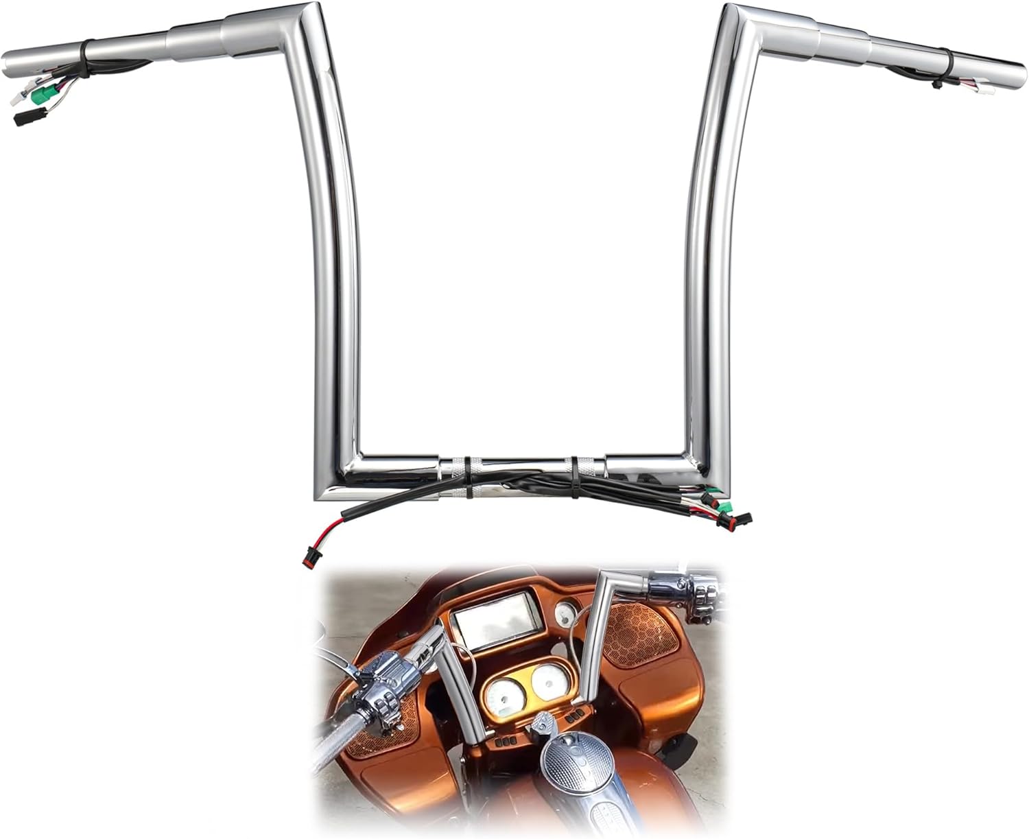 TIGERSGATE PREWIRED 14" Rise 1.5" Fat Road Glide Ape