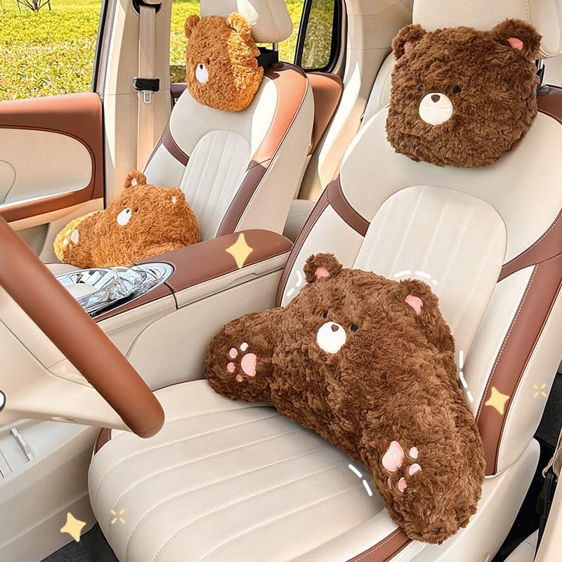Oreiller de cou contre la fatigue lombaire en voiture coussin en peluche pour femme