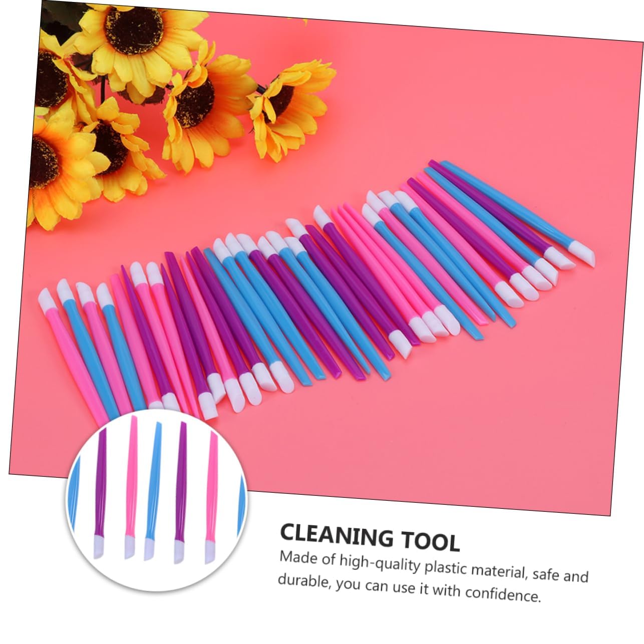 VICASKY 72pcs Professional Nail Art Cleaning Sticks Plastic Manicure Tools Cuticle Pusher Lightweight Easy to Carry