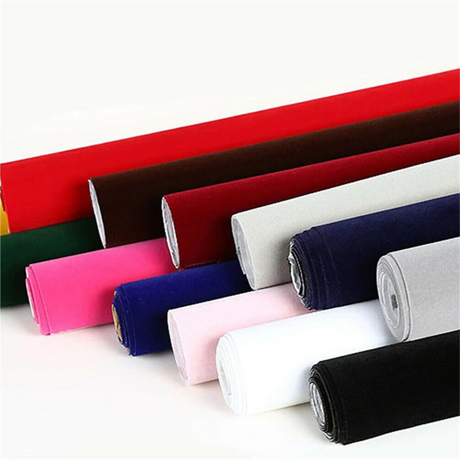 Láminas de fieltro, Tela flocada autoadhesiva de poliéster, manualidades DIY multicolores varios tamaños(Giallo,7.8inx57in(20x145cm))