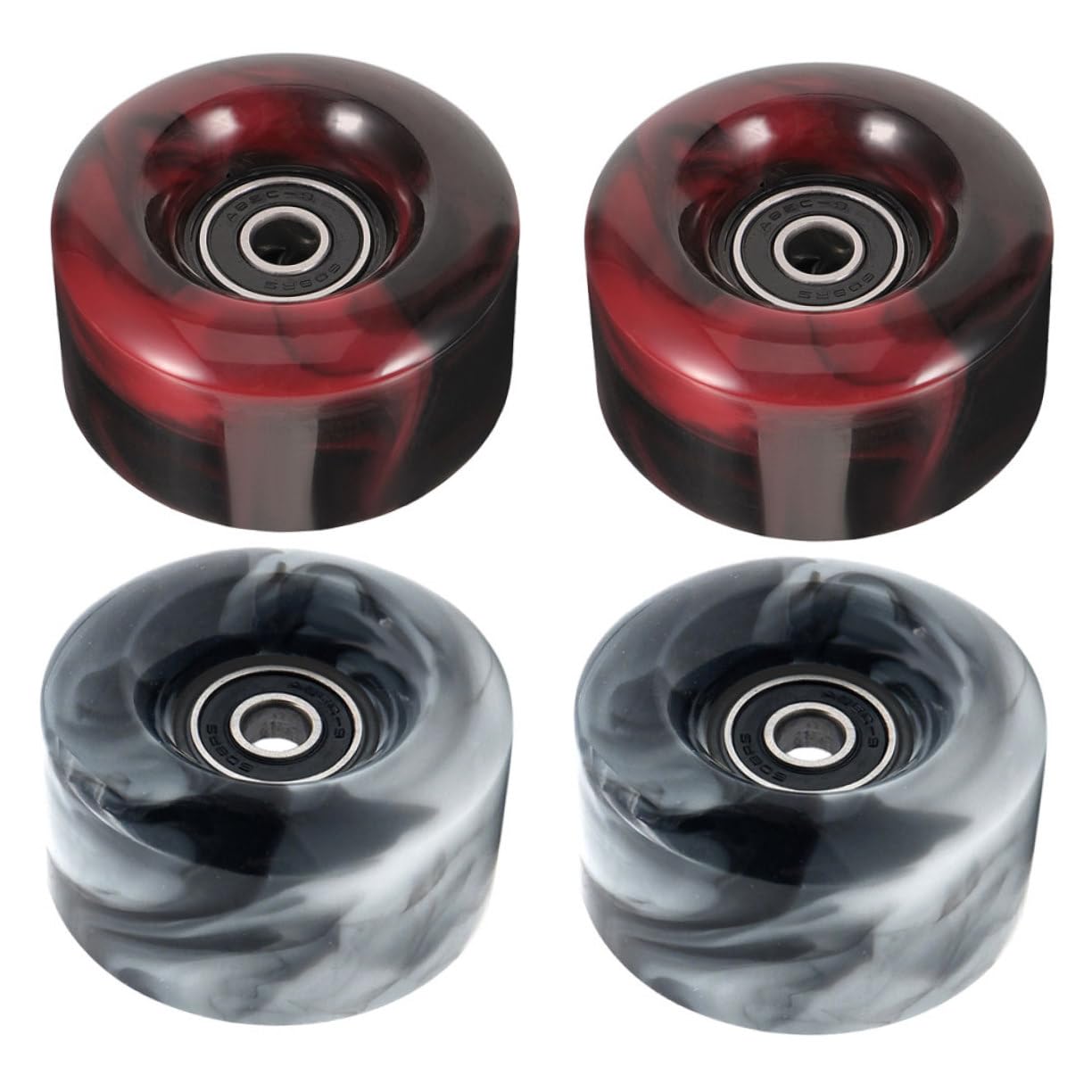 LIOOBO Replaceable Skate Wheel Kit 4 Pcs Roller Skate Wheels Mix Colors Non-glowing 82a High Elasticity for Safe Enjoyable Indoor Skating