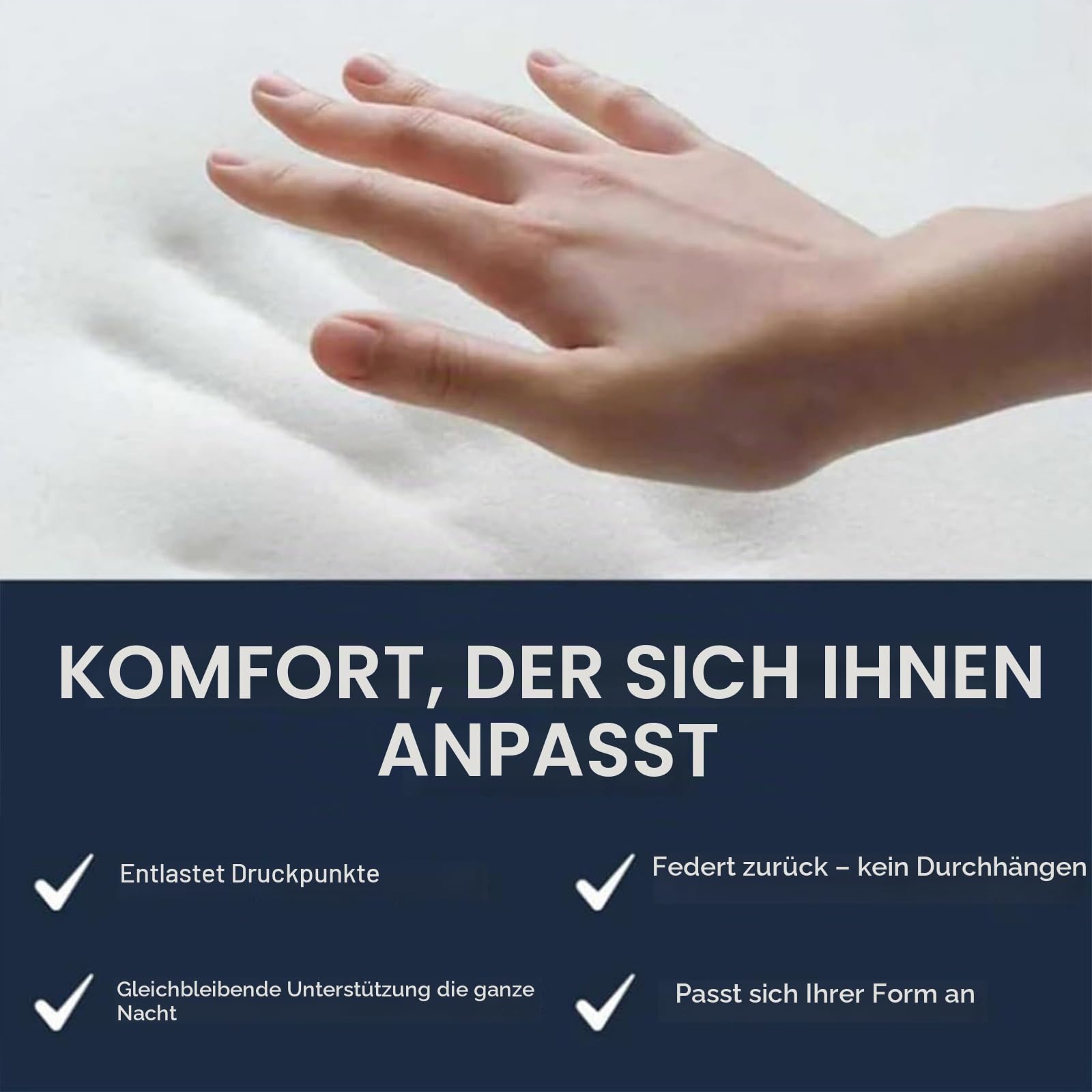 Ergonomisches Nackenkissen, Orthopädisches Kopfkissen mit Konturierter Unterstützung, Memory Foam Kissen, Nackenstützkissen für Seiten, Rücken & Bauchschläfer, Seitenschläferkissen Erwachsene (A)