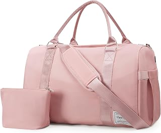 Large Gym Bag for Women, TSA Airline-Approved Travel Duffel Bag with Shoe Compartment, Waterproof Weekender Bag, Sports Tote Gym Bag, Carry-On Bag, Overnight Bag Hospital Holdalls (Pink, 40L)