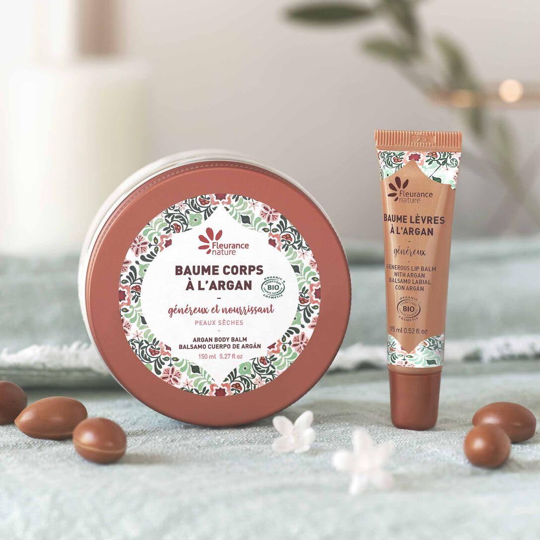 Duplo Fleurance Nature Körperbalsam mit Argan, 150 ml, Kosmetik, zertifiziert Bio Cosmos Ecocert, Körperpflege für Damen & Herren, Bio mit Argan, feuchtigkeitsspendender Bio-Balsam 24169 (2)