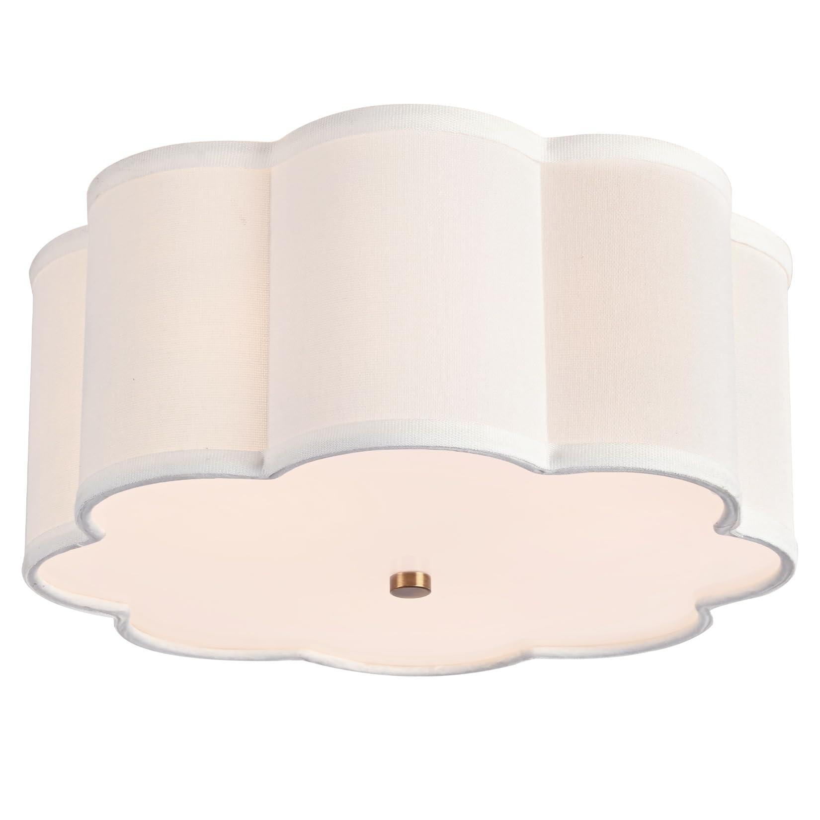 Bargeni Flush Mount Ceiling Light,13-inch Drum Ceiling Light Fixture,Light Fixtures Ceiling Mount with Cream White Fabric Shade, 3-Light Flush Mount Light Fixture for Nursery Kids Room,Bedroom,Hallway