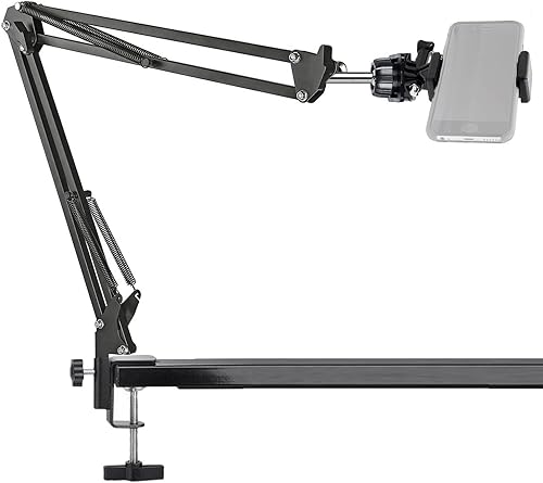 Soporte de video para teléfono, soporte de cámara superior compatible con iPhone Samsung Live Streaming, hornear, manualidades, videos, lecciones en
