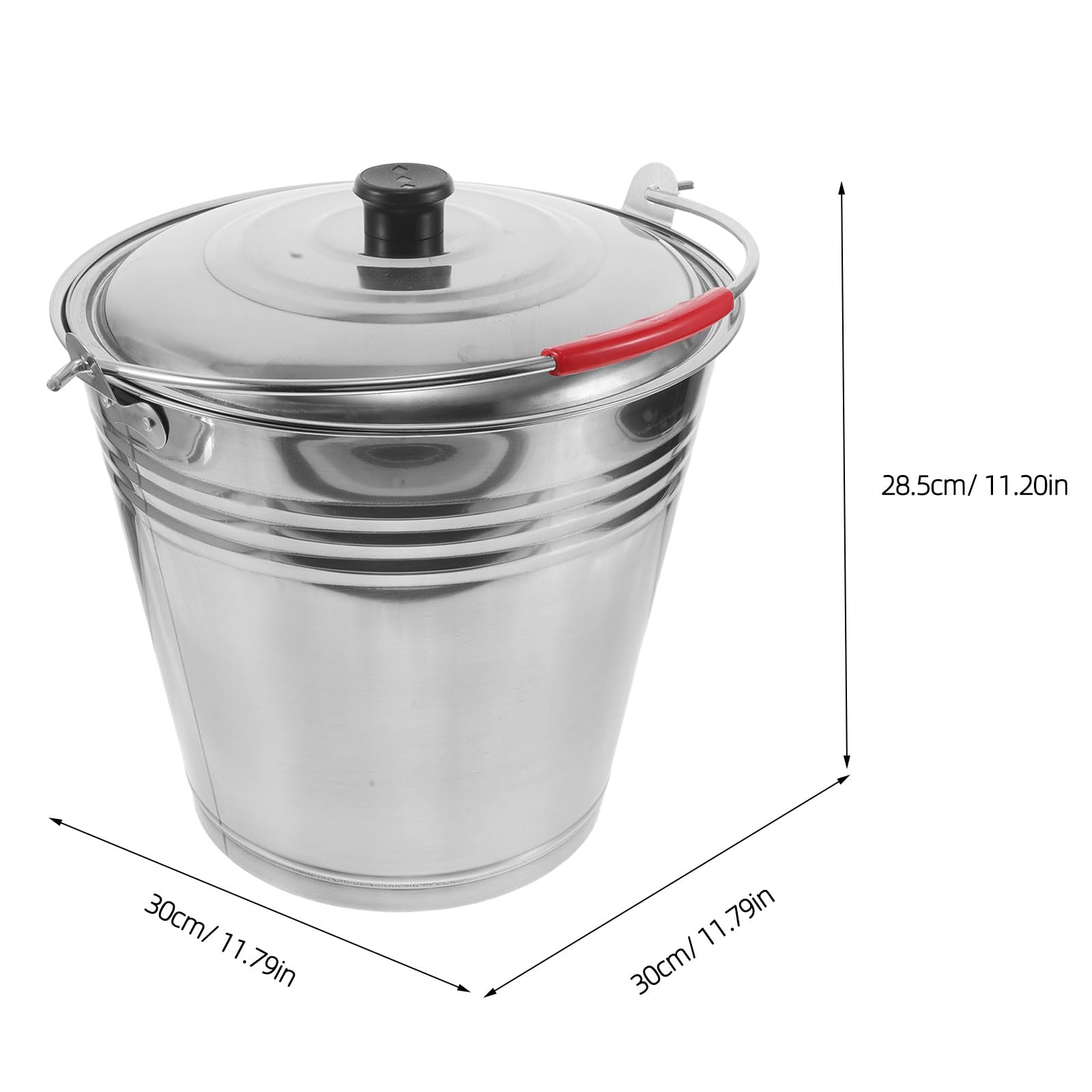 Gatuida Edelstahl-Eimer mit Griff und Deckel – 10 Liter Fassungsvermögen, großer Metall-Aufbewahrungseimer für Autopflege, Grillen oder Outdoor-Aktivitäten
