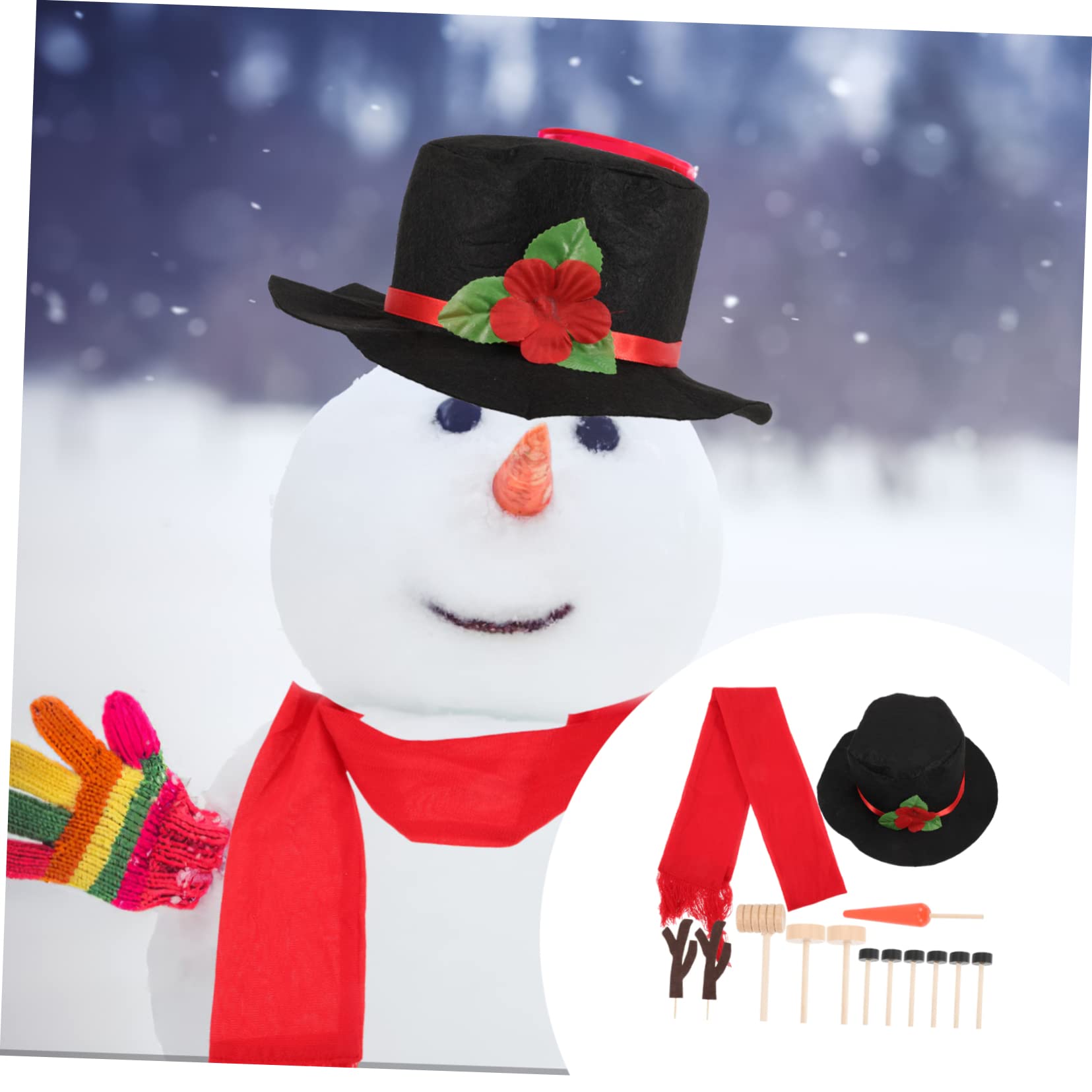 PRETYZOOM 4 Sets Schneemann Anziehset DIY Schneemann Anziehset DIY Schneemann Dekorationsset Für Schneemann DIY Zubehör Weihnachts Schneemann Dekorationen DIY Weihnachts Schneemann