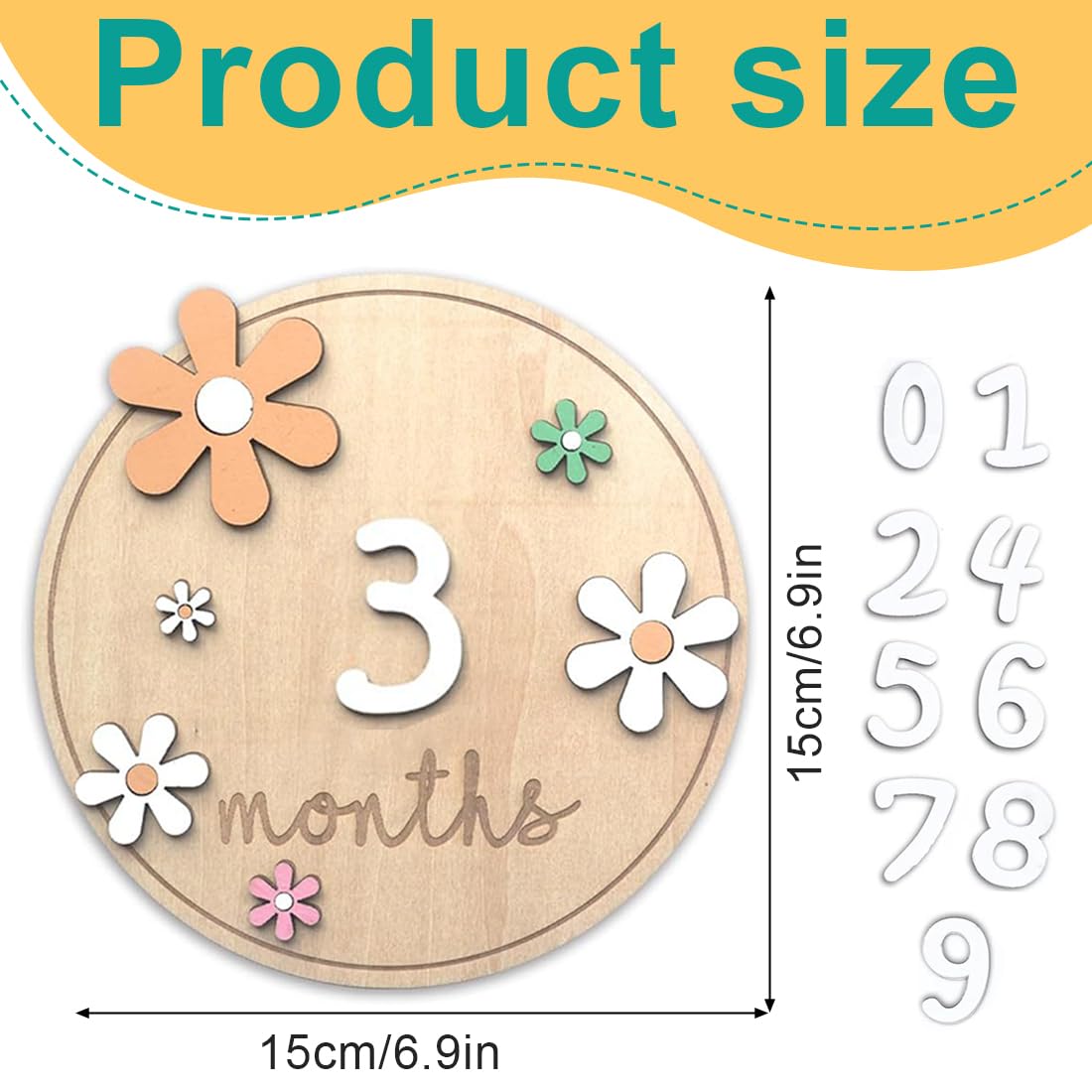 Carte dei Milestone Baby, Dischi Milestone in Legno per Neonati, Carte Milestone Mensili per Bambini, Perfetti Accessori Fotografici per Catturare la Crescita del Bambino