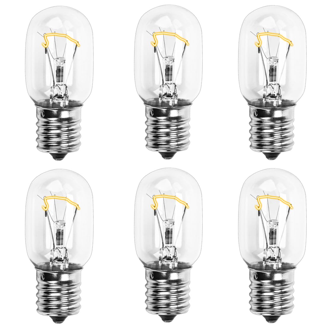 8206232A Microwave Light Bulb 40W E17 125V Bright White Replacement Part, Exact Fit for Whirlpool Maytag GE Amana and Lava Lamps, Over The Range Hood Microwave, Kitchen Aid 6 Packs
