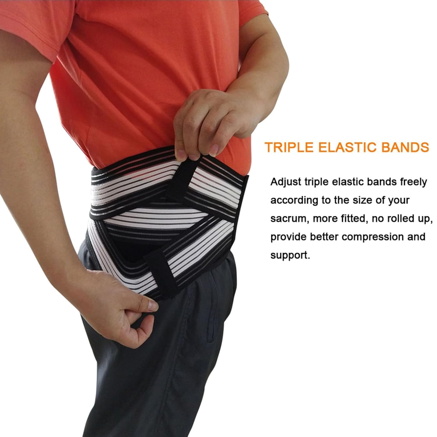 MEBISO Sacroiliac Hip Belt for Men and Women That Alleviates Sciatic, Lower Back Pain, Back Brace Provides SI Joint Pelvic Support Nerve Compression & Stability, Trochanter Brace Plus 1