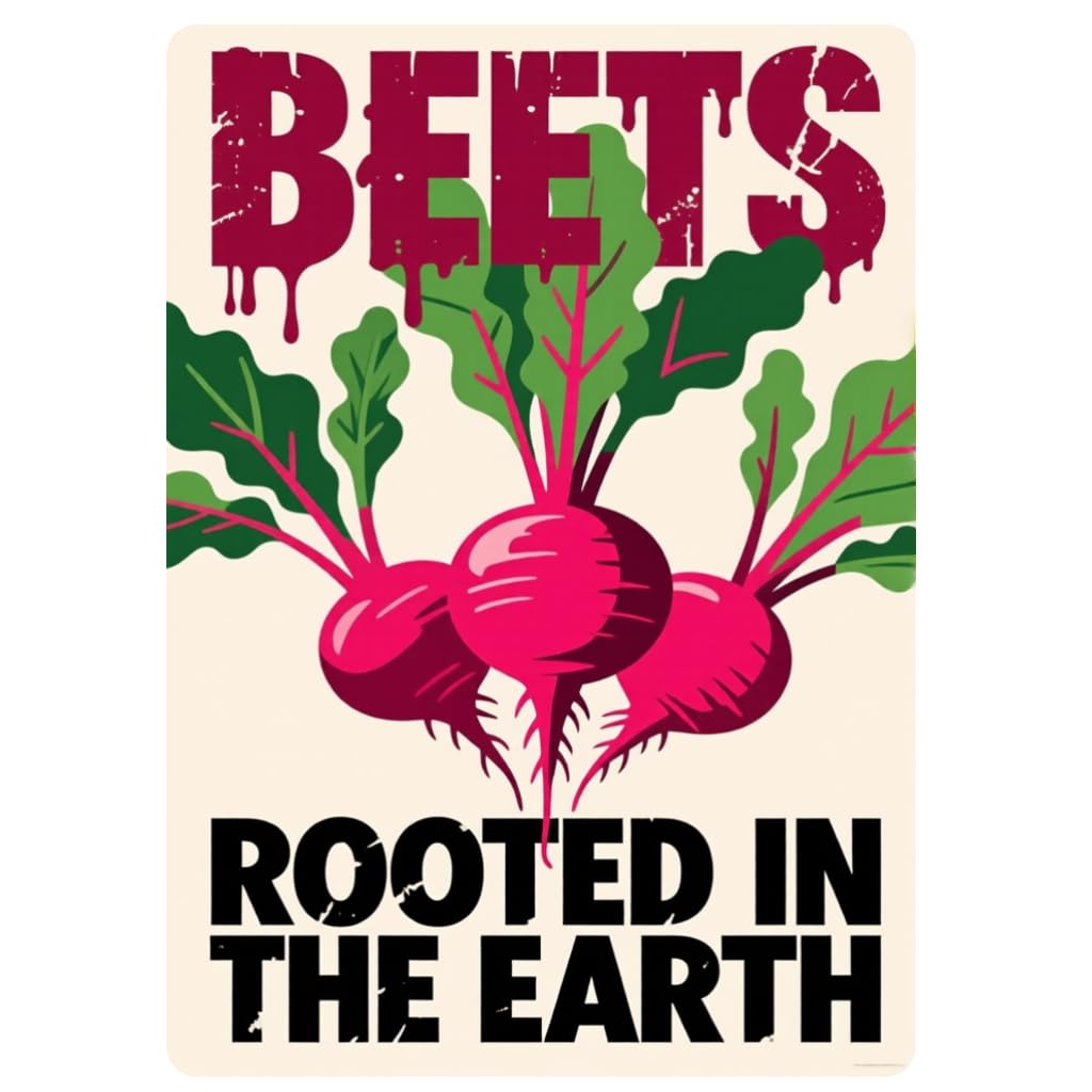 Vintage 8x12 Inch Iron Wall Sign - Rustic Beet Farmhouse Decor with "BEETS" Design, Perfect for Kitchen, Dining Room, Garden, Cafe, and Farm-Themed Spaces, Rustic Farmhouse Decor
