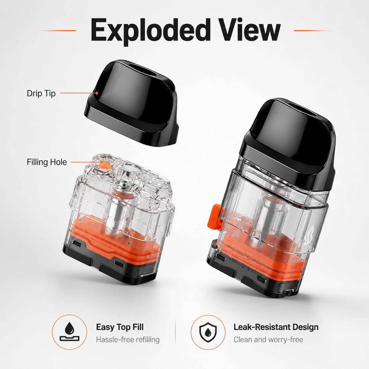 VAPORESSO XROS Series Pods with Integrated Coils 1.0 Ohm [Pack of 4]