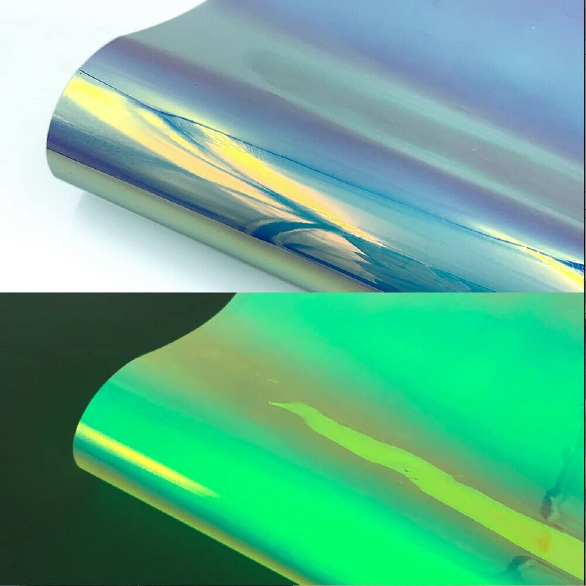 Yalulu 50x30cm Heat Transfer Vinyl Glow in The Dark, Neon Green PVC Heat Press Vinyl Iron on Film Clothing T-Shirt HTV Vinyl for DIY Garments