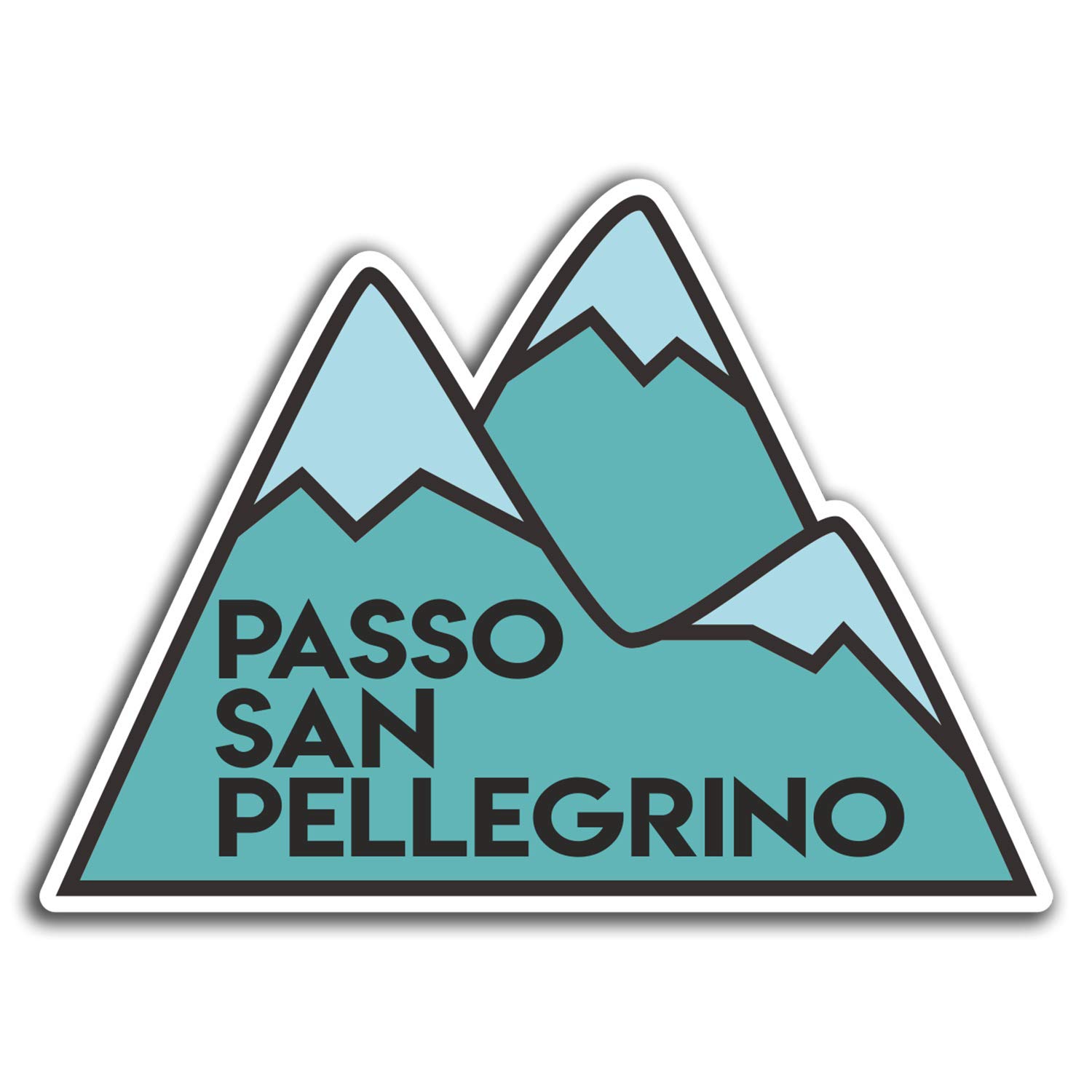 Destination Vinyl Ltd Multi 2 X 10Cm Passo San Pellegrino Italy Vinyl Stickers - Fun Sticker Luggage #32426 (10Cm Wide)