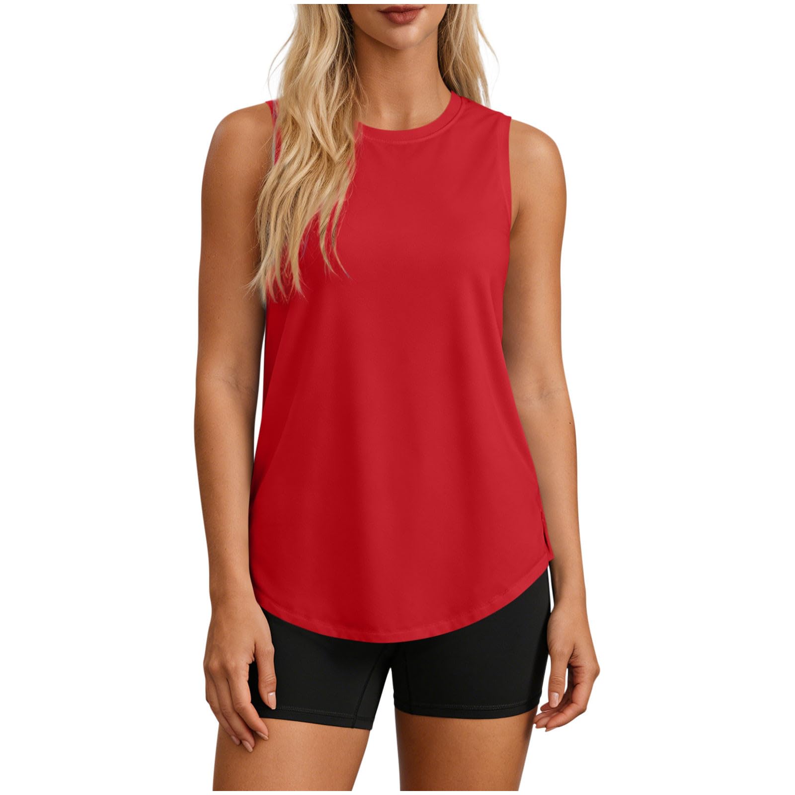 Sleeveless Workout Shirts for Women Lightweight Quick Dry Tank Tops Breathable Athletic T Shirt Basic Tee for Running — view 8