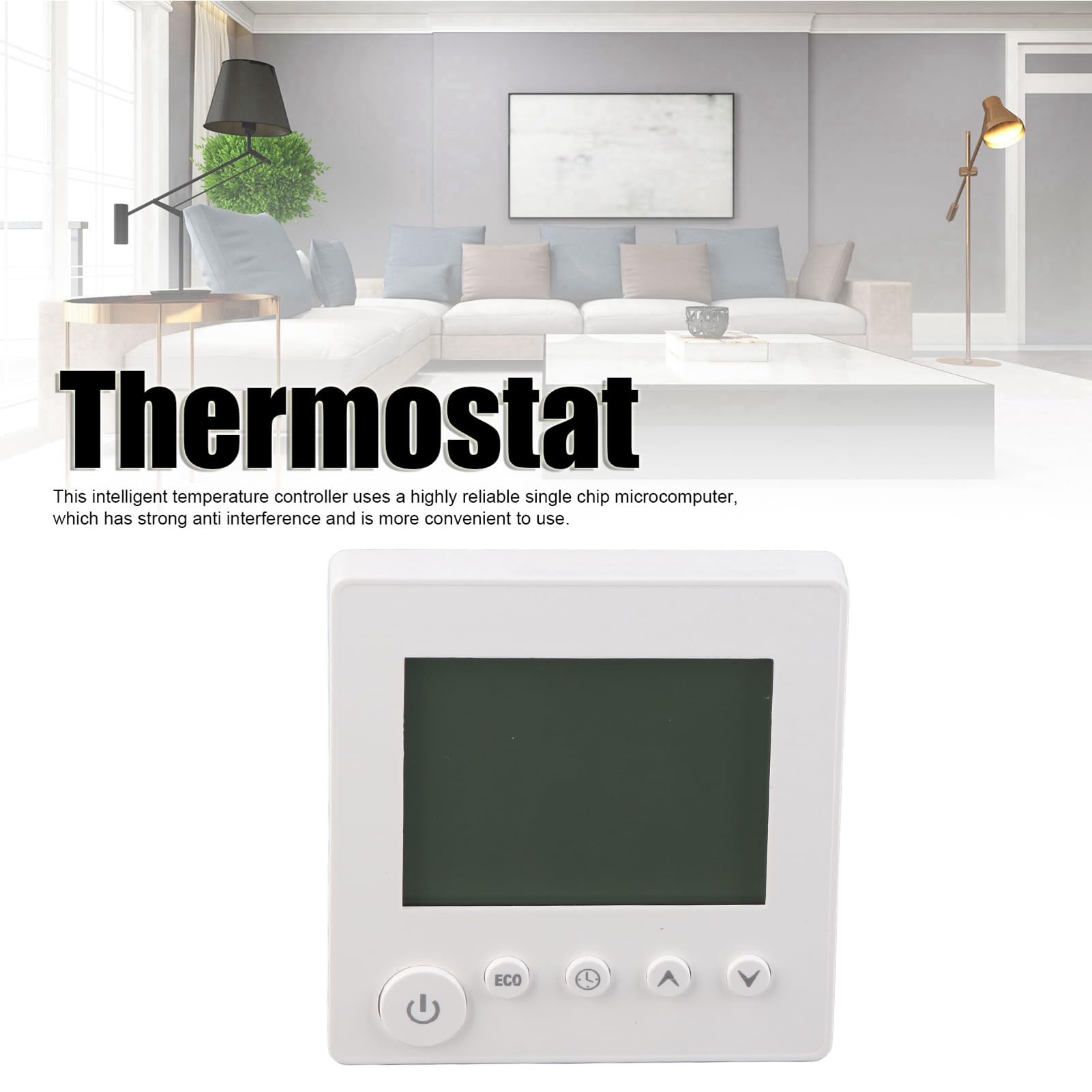 Thermostat pour Maison, Thermostat Intelligent, Clavier à Affichage LCD, Thermostat Intelligent AC 95-240 V 16 A, pour Thermostat de Chauffage électrique Domestique