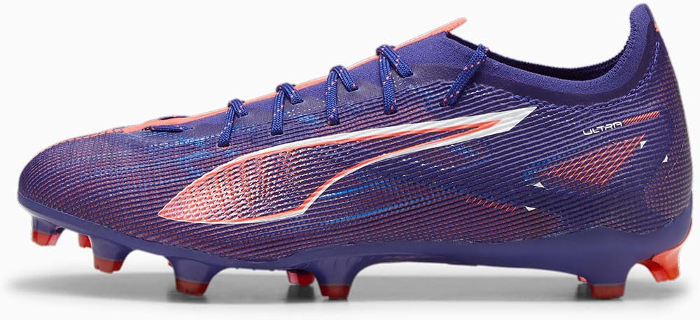 PUMA Men's Ultra 5 Pro Firm, Artificial Ground Soccer Cleats Sneaker, Lapis Lazuli White/Sunset Glow, 11.5