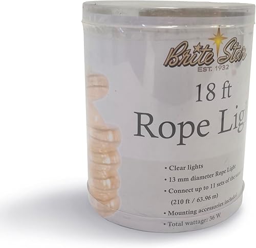 Miniatura 2 de Brite Star Cuerda de luz transparente de 18 pies, conectable para decoración de interiores y exteriores, perfecta para decoraciones de Navidad,