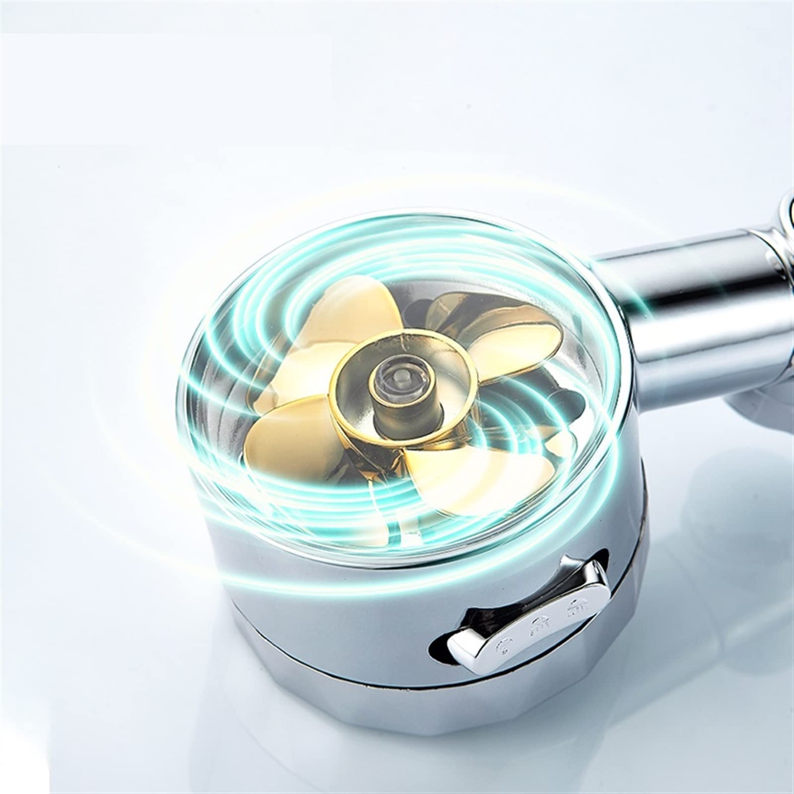 XTYPE 3 modos Turbo cabezal de ducha ahorro de agua flujo ajustar con pequeño filtro de ventilador ABS lluvia alta presión boquilla de pulverización baño