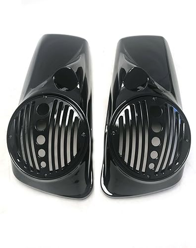 Tapas de altavoz negras vívidas de 8 pulgadas con puerto de tweeter para Harley 2014 en modelos Touring Harley Davidson Electra Glide Street Glide