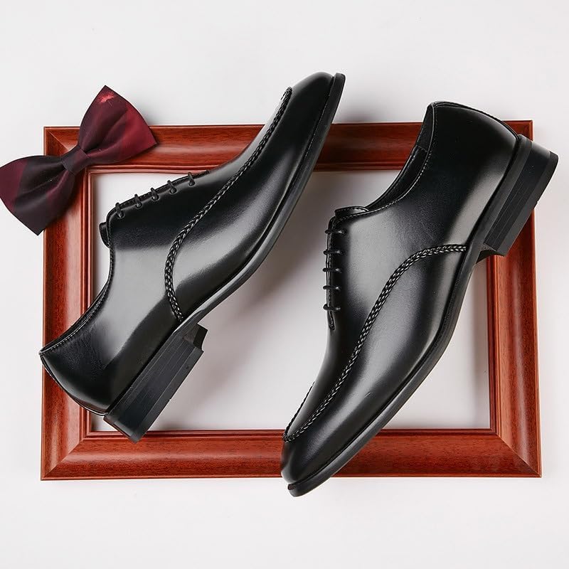 HBJWOV Men's Breathable Pointed Toe Wing Brock Oxford Shoes Vintage British Office Gentleman Derby Black Brown